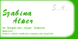 szabina alper business card